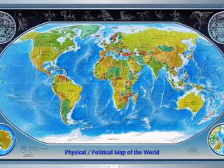 обои Политическая карта мира,   знаки зодиака фото