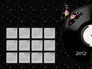 обои для рабочего стола: Календарь 2012 - Пластинка
