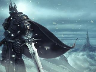 обои Черный рыцарь с окровавленным мечем фото