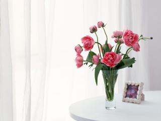 обои Букет махровых тюльпанов в вазе фото