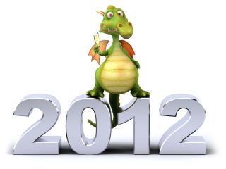 обои 2012 новый год,   дракон,   белый фон фото