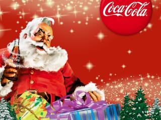 обои Дед Мороз с Кока-Колой фото