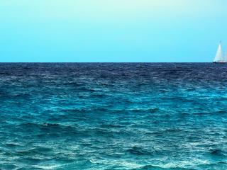 обои Морской пейзаж с парусником фото