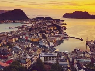 обои Вид города в норвегии фото