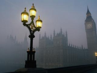 обои Туманный город лондон фото