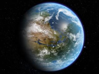 обои Жизненная планета в звездном пространстве космоса фото