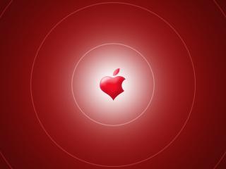 обои Бренд яблоко-сердце в красных кругах фото