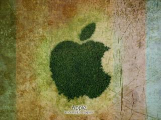 обои для рабочего стола: Логотип из травы Apple корпорации