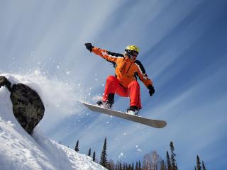 обои Сноубордист в прыжке фото