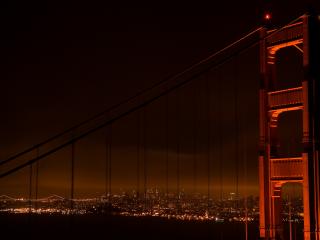 обои Вид вечернего города с моста фото