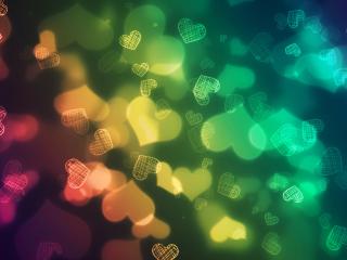 обои Сердечки конфетти цветные фото
