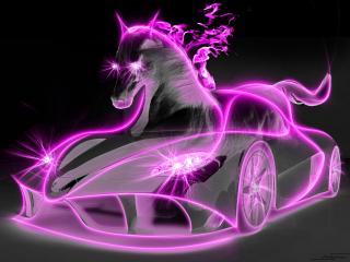 обои Авто розовая лошадь фото