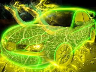 обои Зелено-желтое авто змей фото