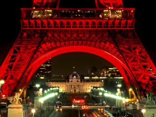 обои для рабочего стола: Вид Парижа в вечернюю пору