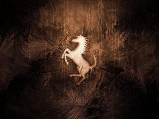 обои Рисунок светлой лошади на темной текстуре фото