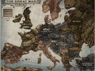 обои для рабочего стола: Карта Европы в карикатурах
