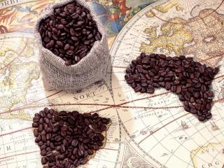 обои Карта кофейных континентов фото