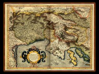 обои Карта местности в старинной книге фото