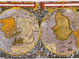 обои Карта с северным и южным видом фото