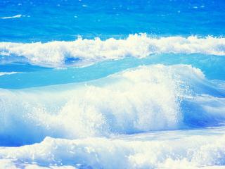 обои Голубые волны с белыми гребнями фото
