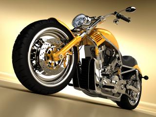 обои Классический мотоцикл а-ля Harley Davidson фото