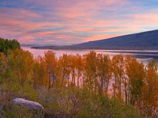 обои Осенний берег Северной реки фото
