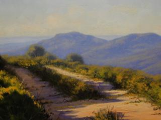 обои Рисунок пейзажа у дороги в горах фото