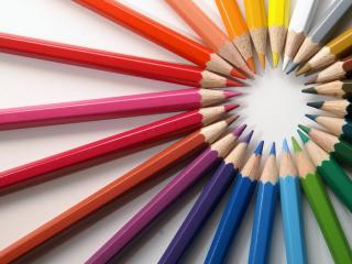 обои Круг из разноцветных карандашей фото