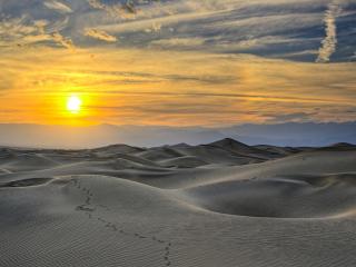 обои Песчаные дюны на солнечном закате фото