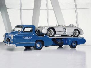 обои Mercedes-Benz Blue Wonder Transporter 1954 бок фото