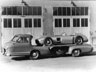 обои Mercedes-Benz Blue Wonder Transporter 1954 сбоку фото