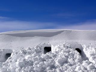 обои Туннели в снежных кучах фото