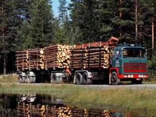 обои Scania LBT140 Timber Truck 1968 бок фото