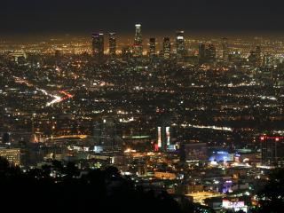обои Панорама светящегося города ночного фото