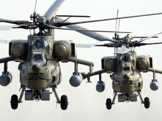 обои Два военных вертолёта фото