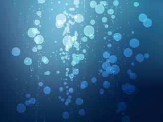 обои Пузырьки светлые на синем подсвеченном фоне фото