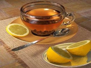 обои Зелёный чай с лимоном фото