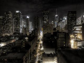 обои Ночь в темном городе фото
