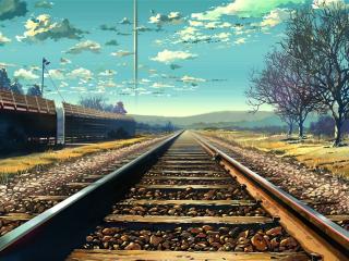 обои Рисунок железнодорожного полотна фото